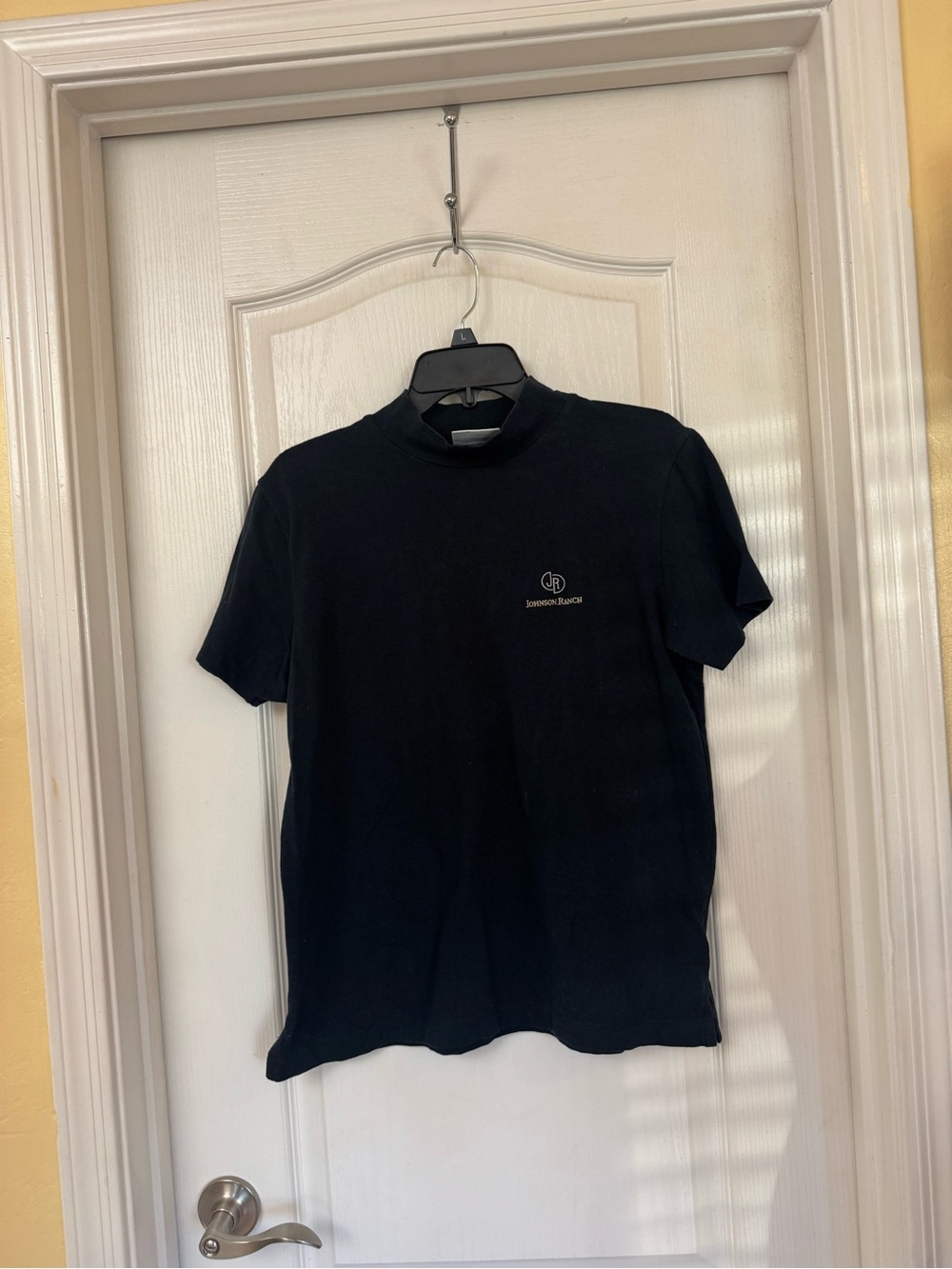 Ashworth Black Short-Sleeve Mock Neck Logo Tee